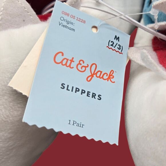 Cat & Jack Halloween Shark Slippers Teal Blue Kids Medium (2/3) New With Tags - Picture 2 of 8